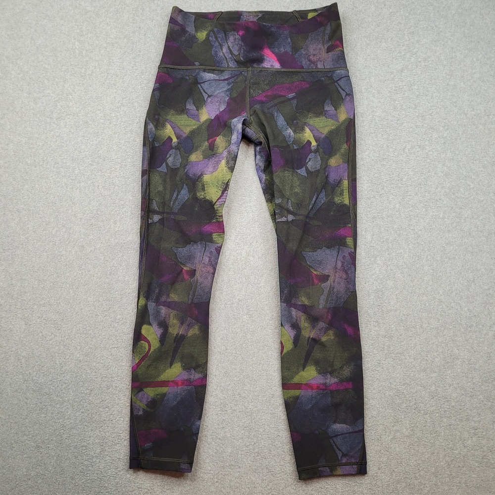 Lululemon Wunder Under High-Rise Leggings Women‎ Size 6 Multicolor Mesh Panel